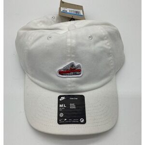 NWT Nike Air Max 1 Unstructured Club Cap Hat White Red SZ M/L Adult FN4402-100